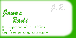 janos radi business card